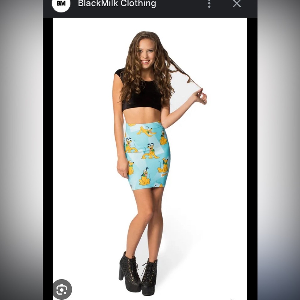 Blackmilk Disney Pluto pencil skirt sz L